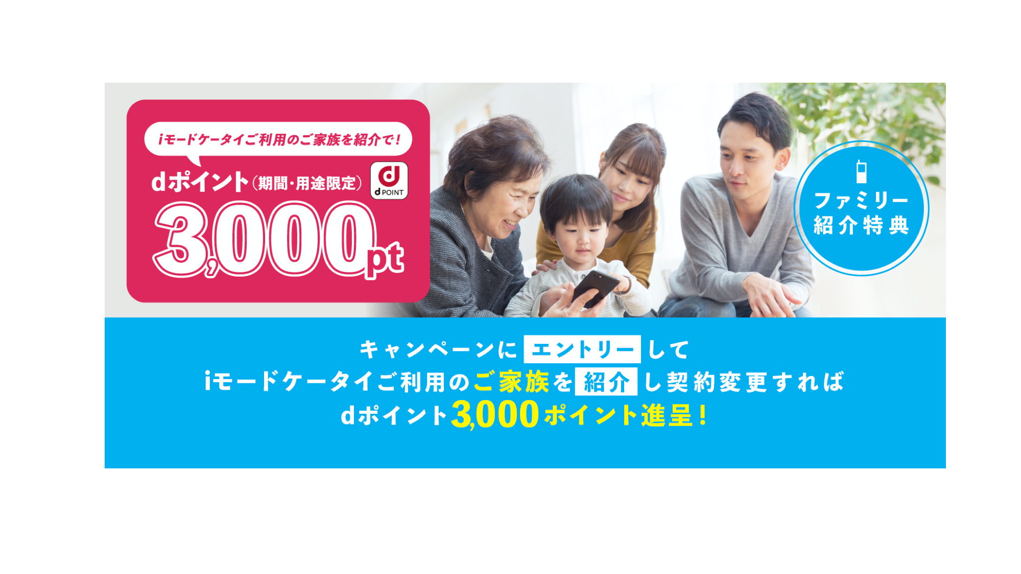 ドコモのファミリー紹介特典でfomaの家族を紹介して3 000dポイントあたる 30代 賢く生きることを目指すブログ